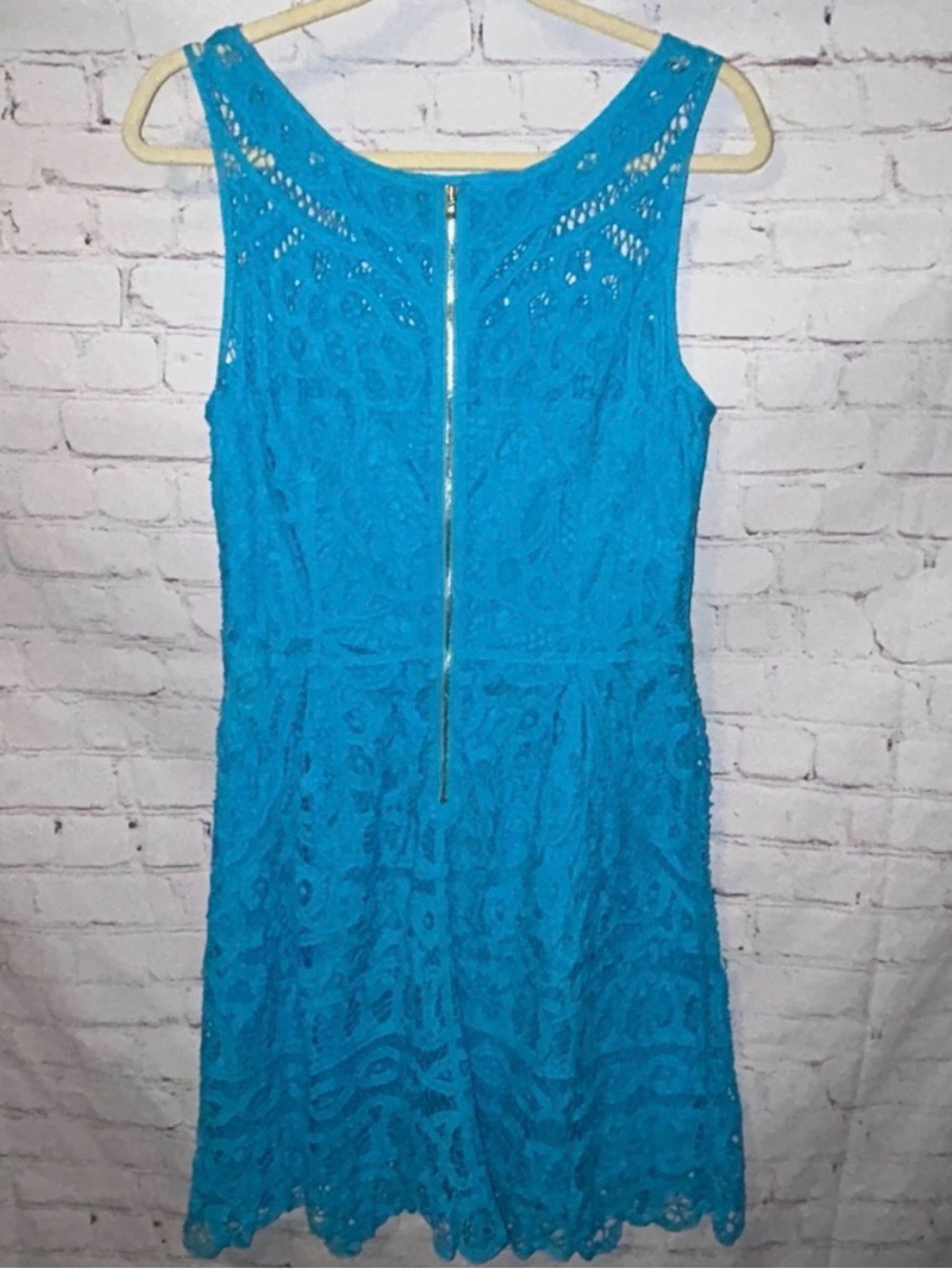 Lilly Pulitzer Blue Lace Sleeveless Fit & Flare Dress Size Medium - Picture 4 of 6